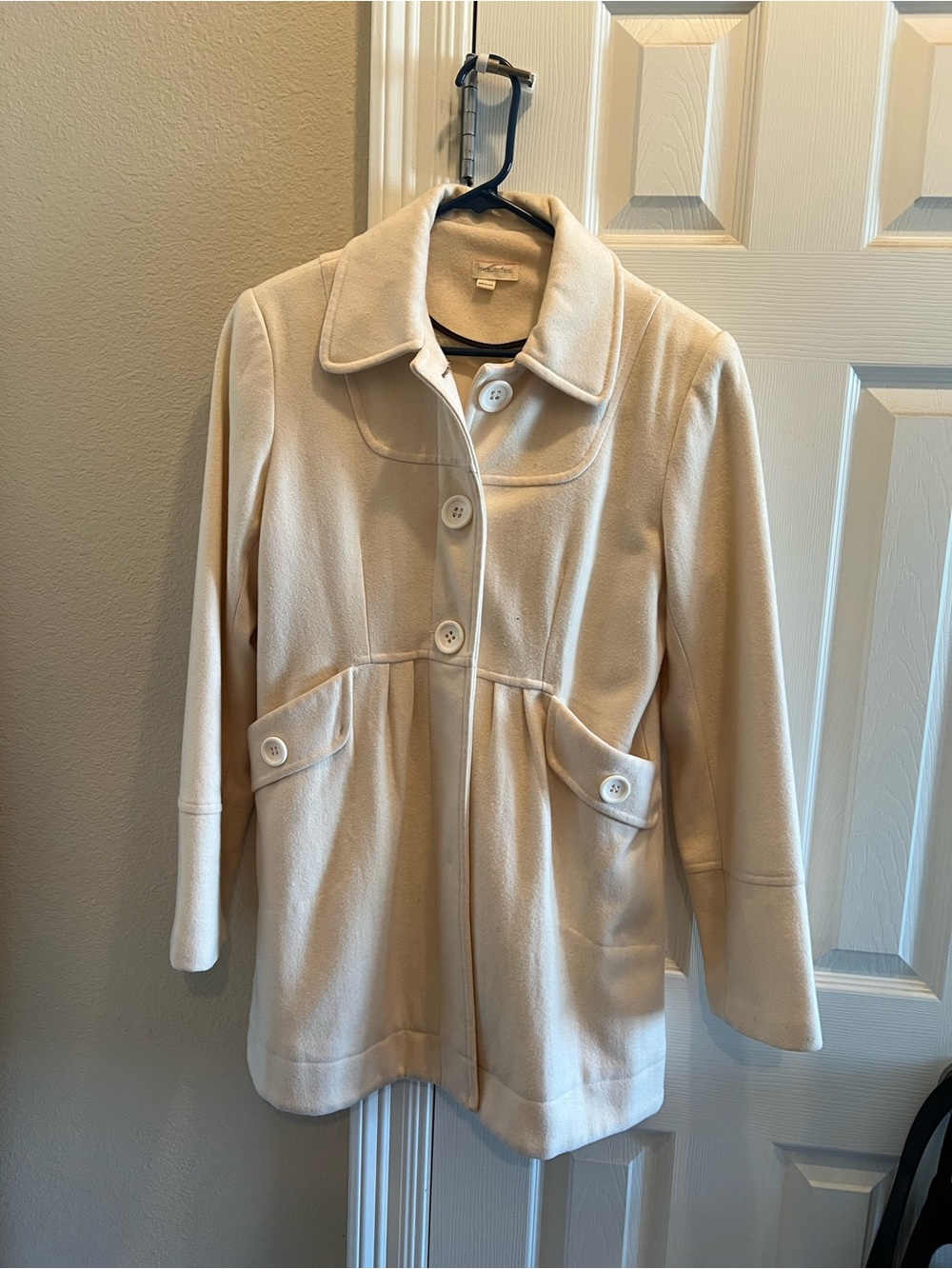 Maurices Cream Button-Front Pea Coat